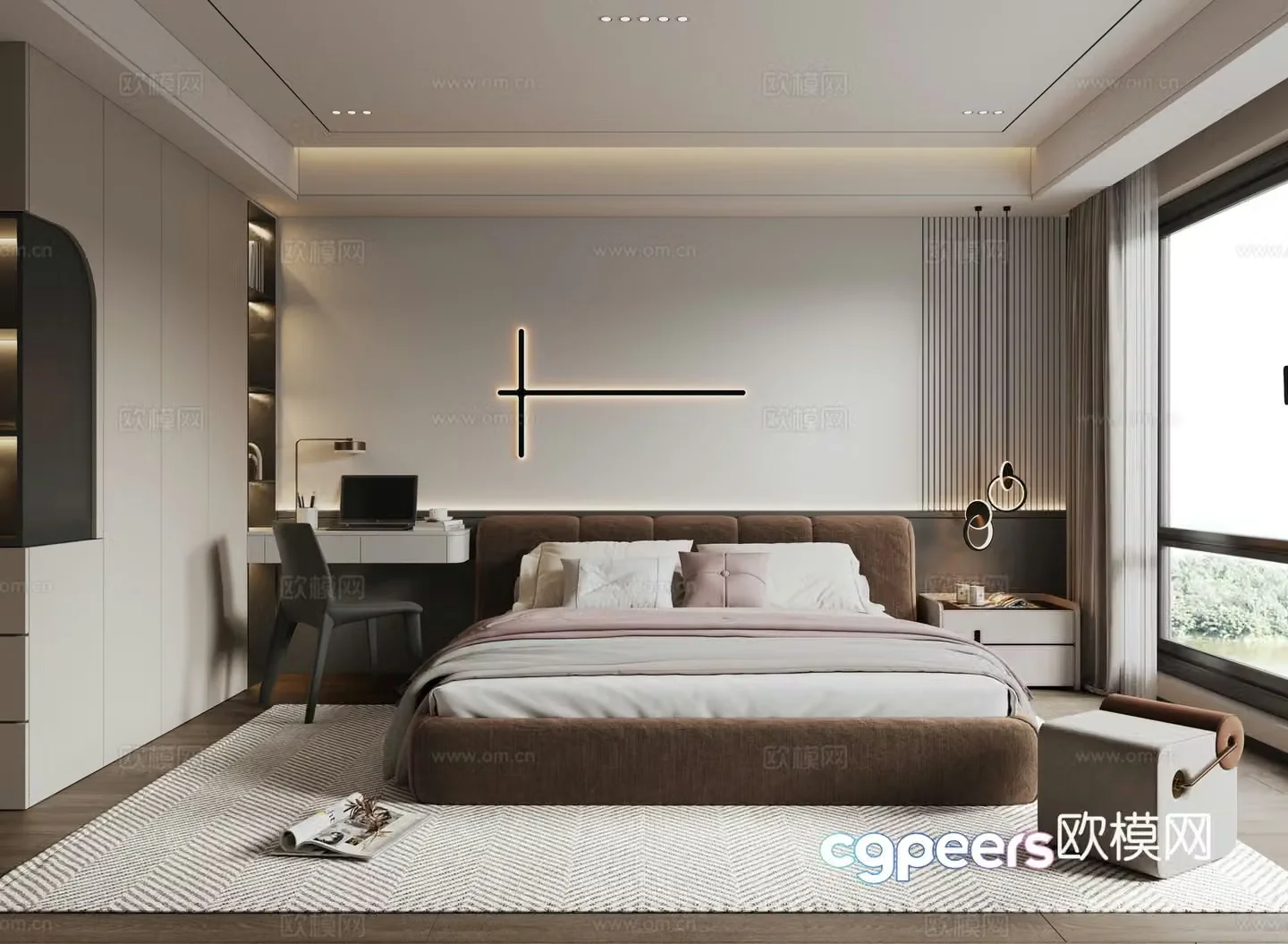 Modern Italian style bedroom 3d model