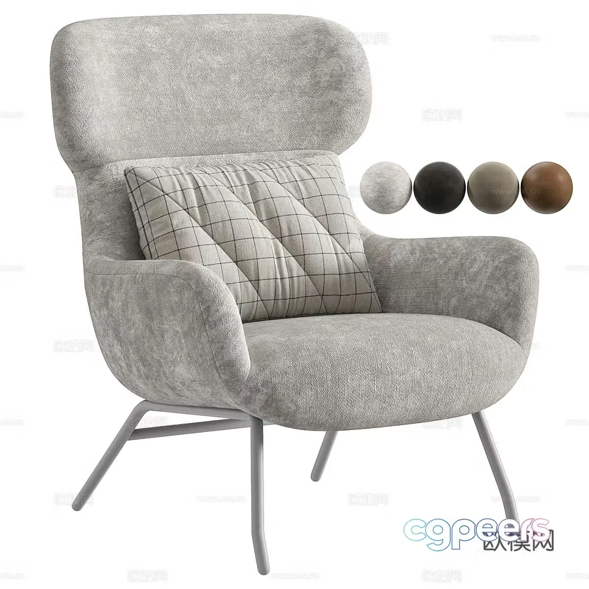 Modern Italian fabric leather Belina armchair 3d model