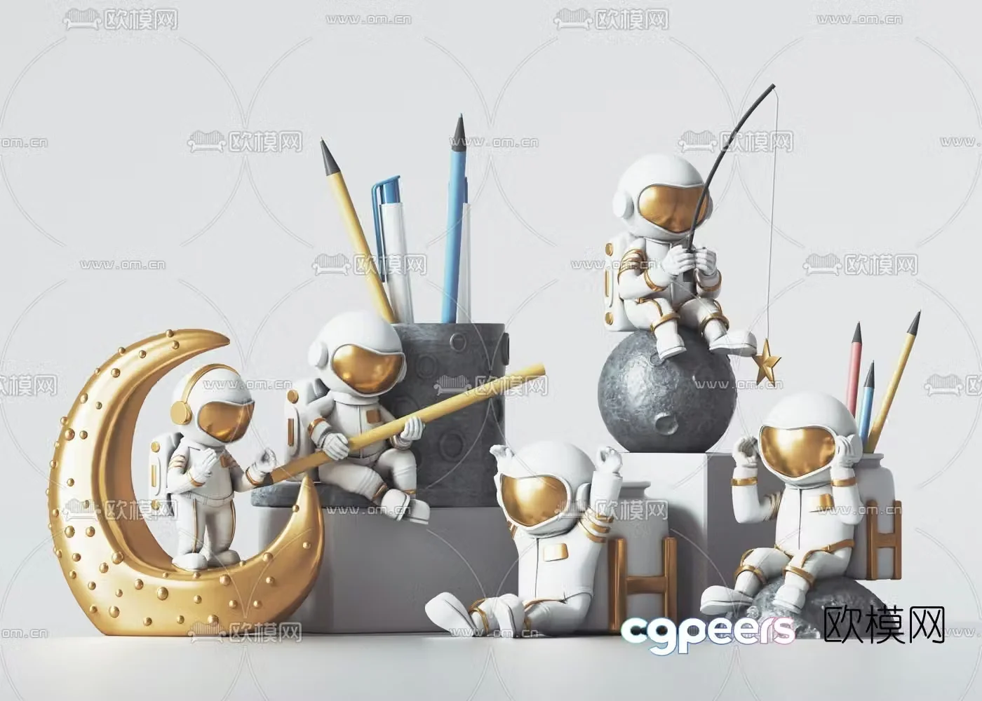 Modern astronaut toy 3d model