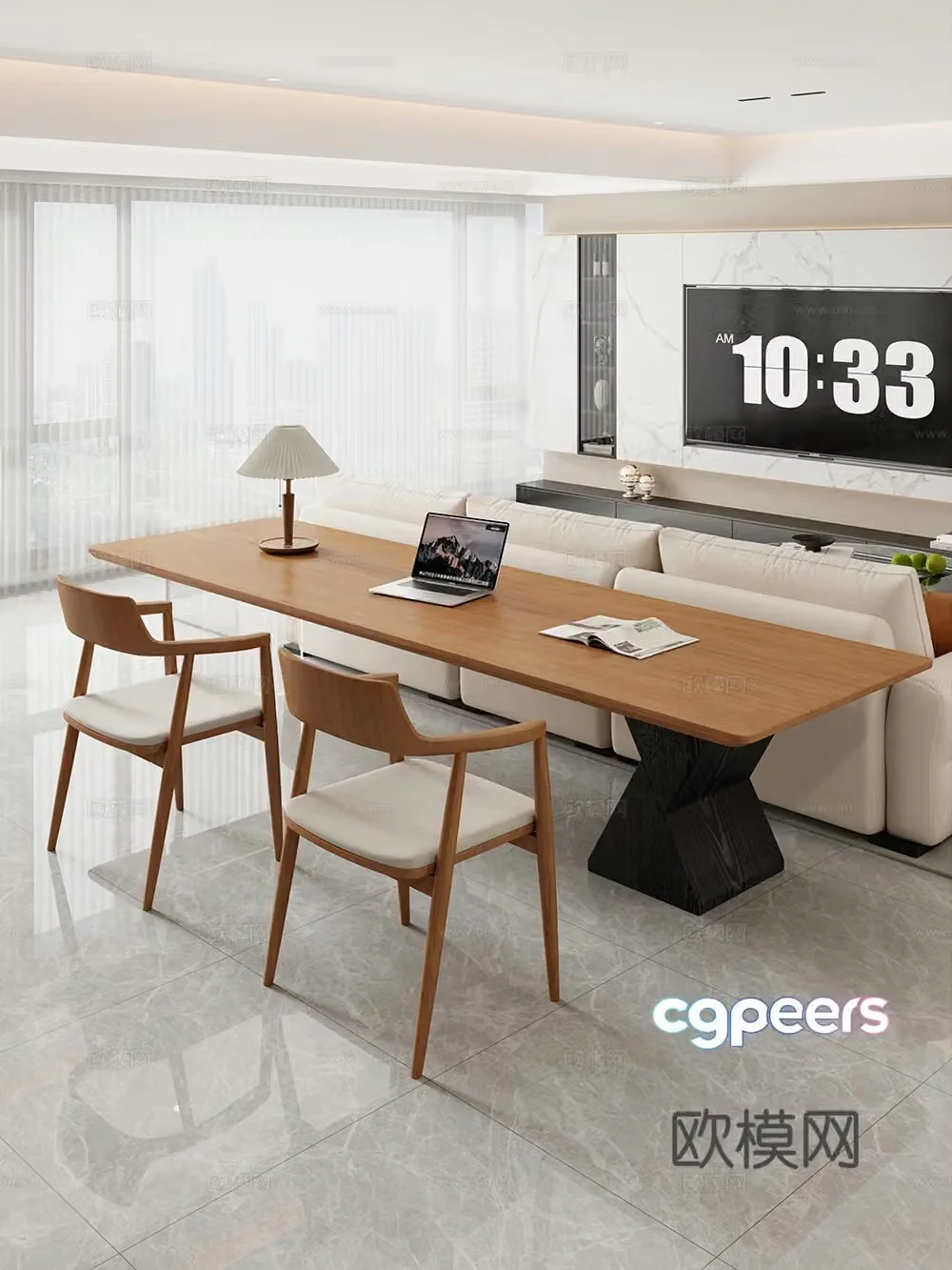 Current horizontal hall table tea table big table desk computer desk simple desk 3D model