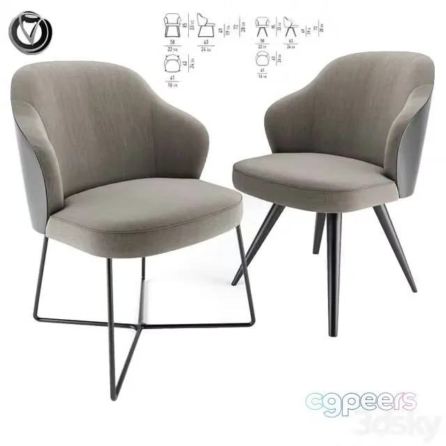 3ds Max Free – Leslie Dining Chairs Pair