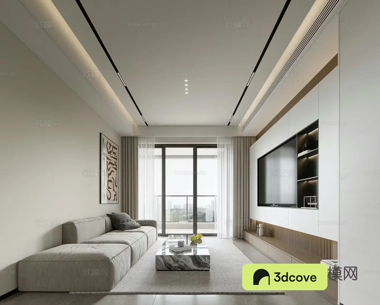 Modern living and dining room