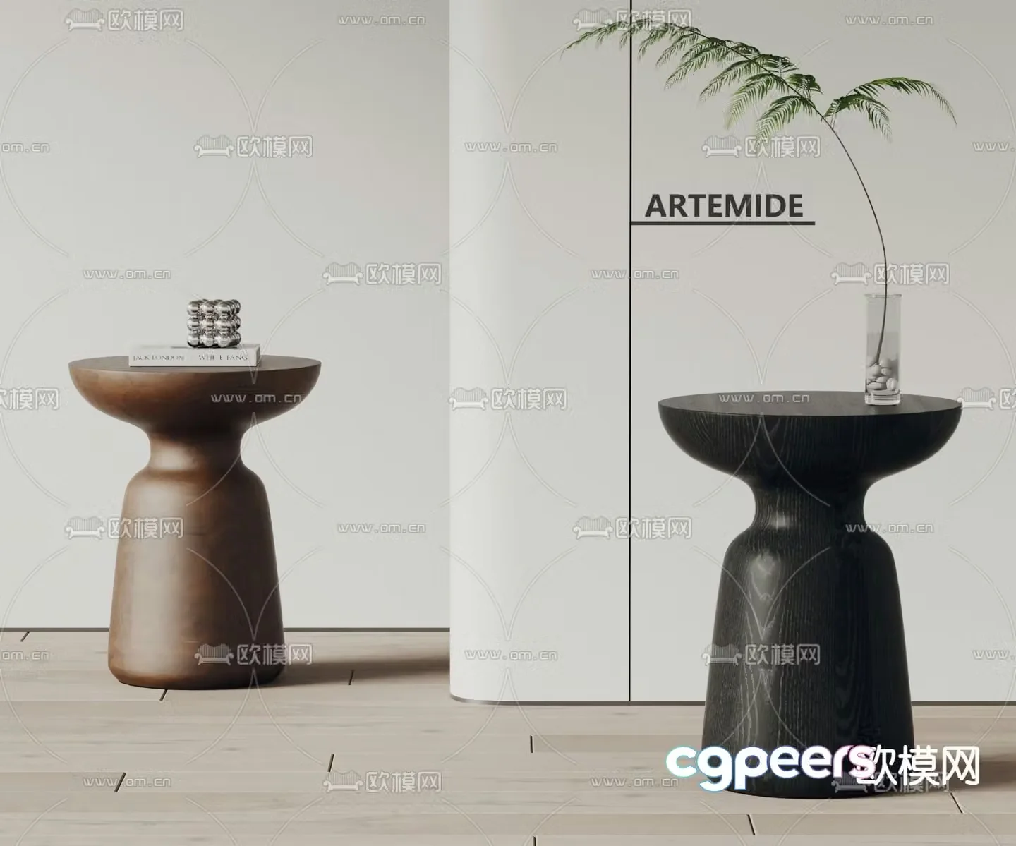 artemide round table side table angle table 3d model
