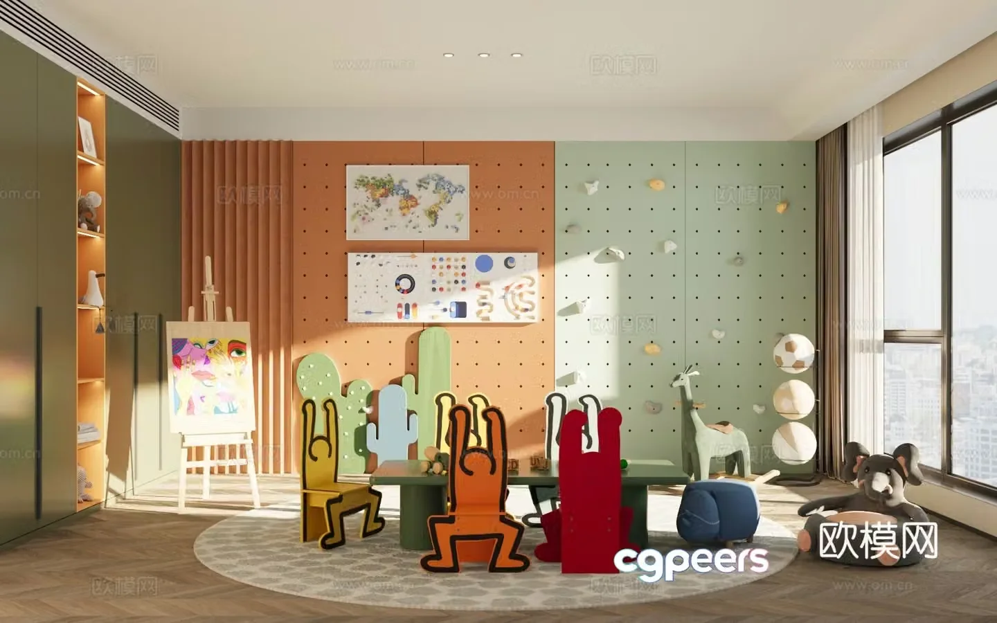 Modern children’s entertainment room Plush toys Children’s entertainment equipment Children’s toy room Children’s room 3d model