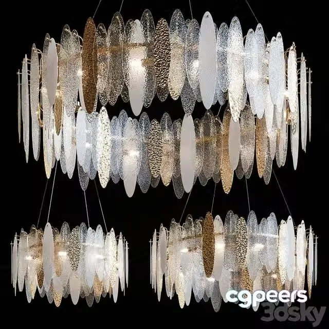 3ds Max Free – Pendant chandeliers RISSA R by Lampatron