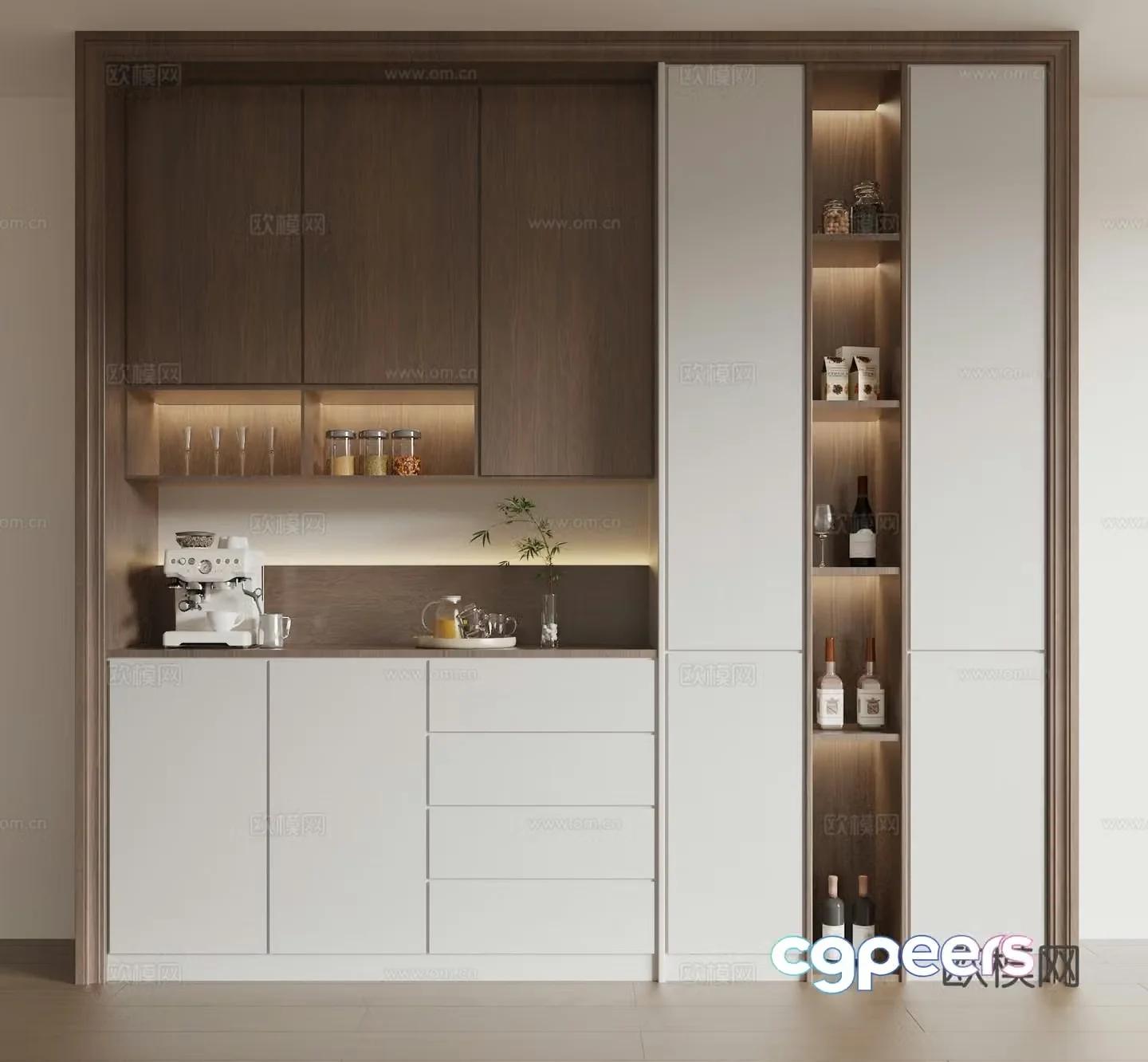 Modern sideboard wine cabinet 3d model