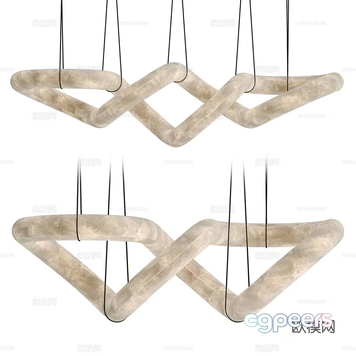 New Chinese style light luxury INFINITY decorative chandelier 3d model