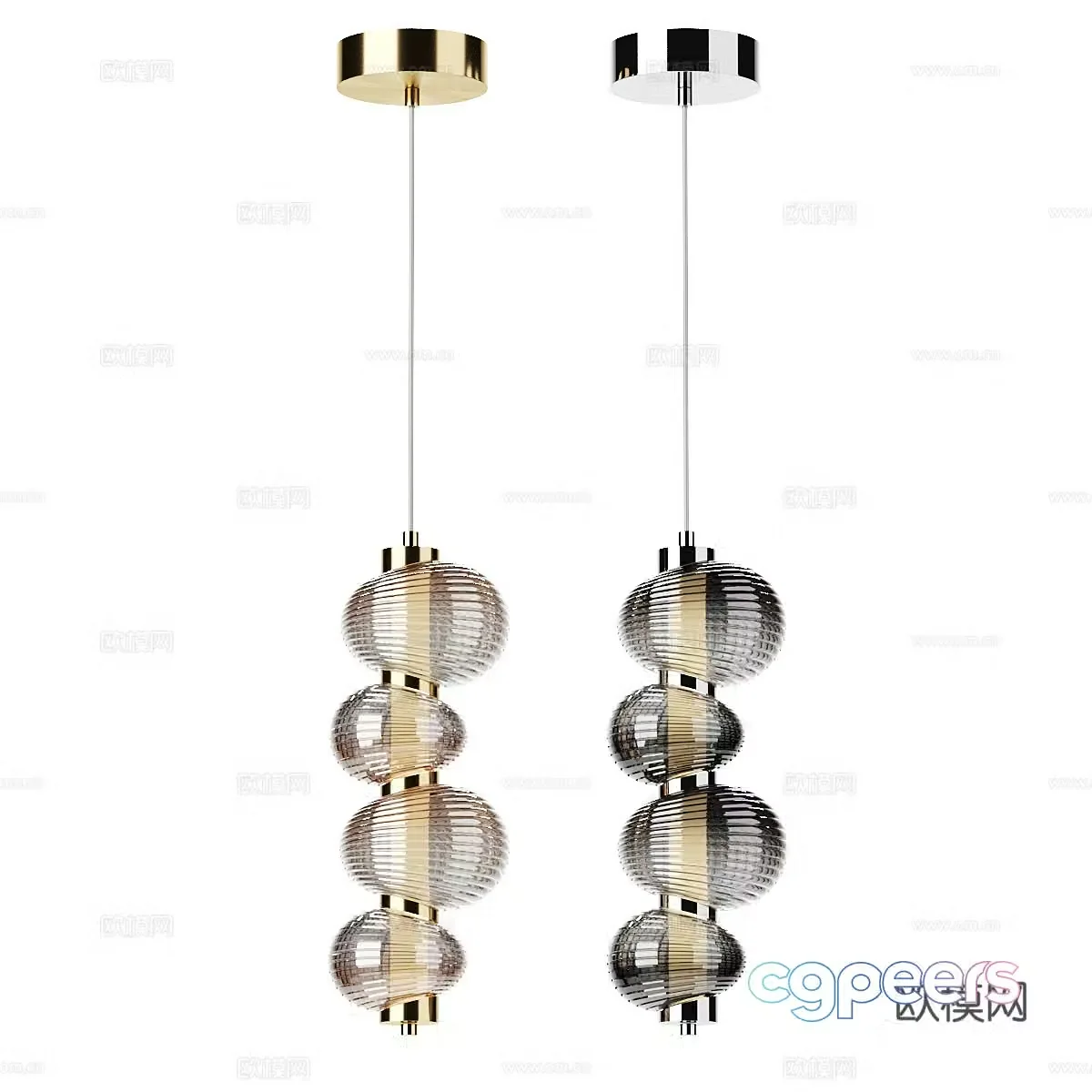 Light luxury glass chandelier simple chandelier 3d model