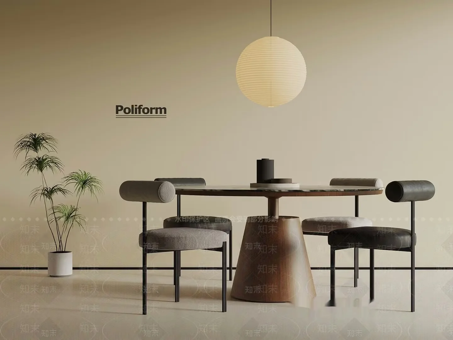Modern Dining Room 3D Model – 21433 – VRAY Render