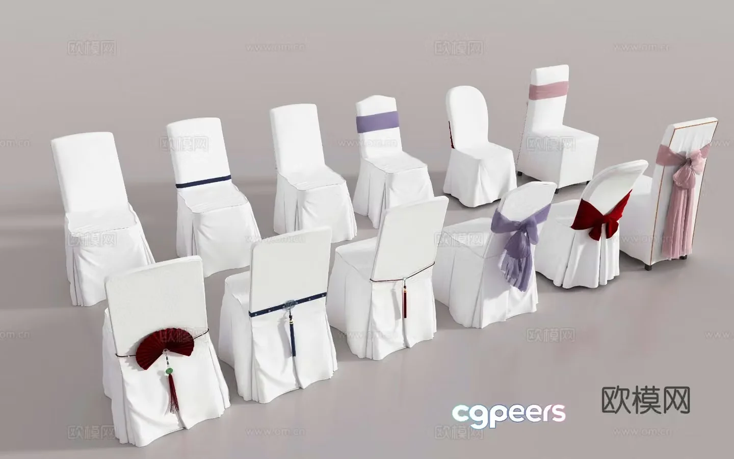 Modern banquet chair banquet stool 3d model