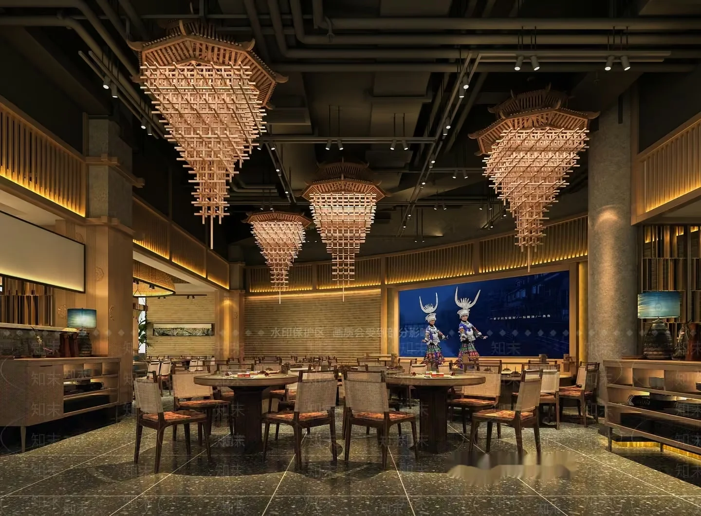 A Chinese Restaurant 3D Model – 2439 – VRAY Render
