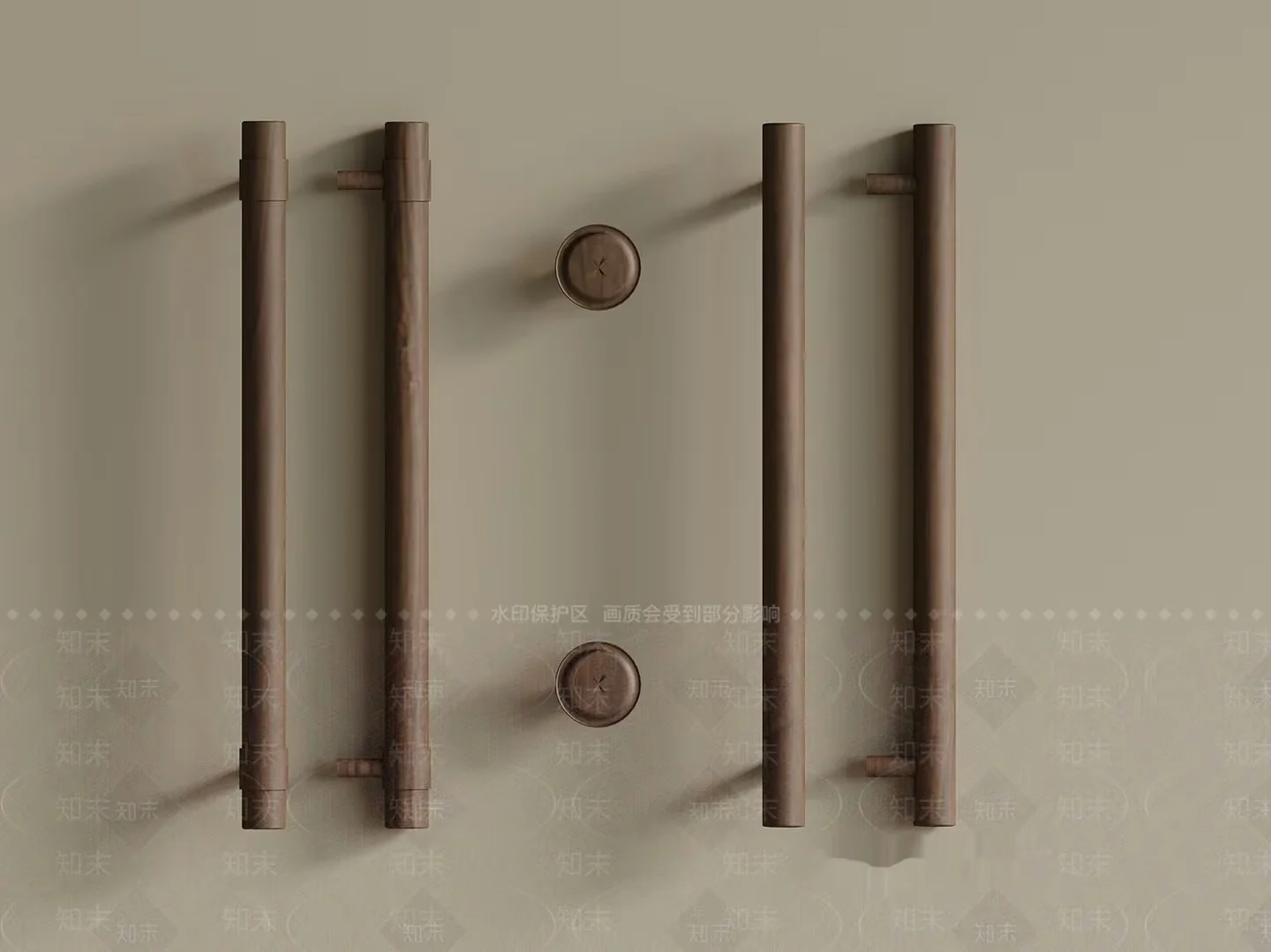 A Collection Of Bronze Door Handles 3D Model – 18618 – VRAY Render