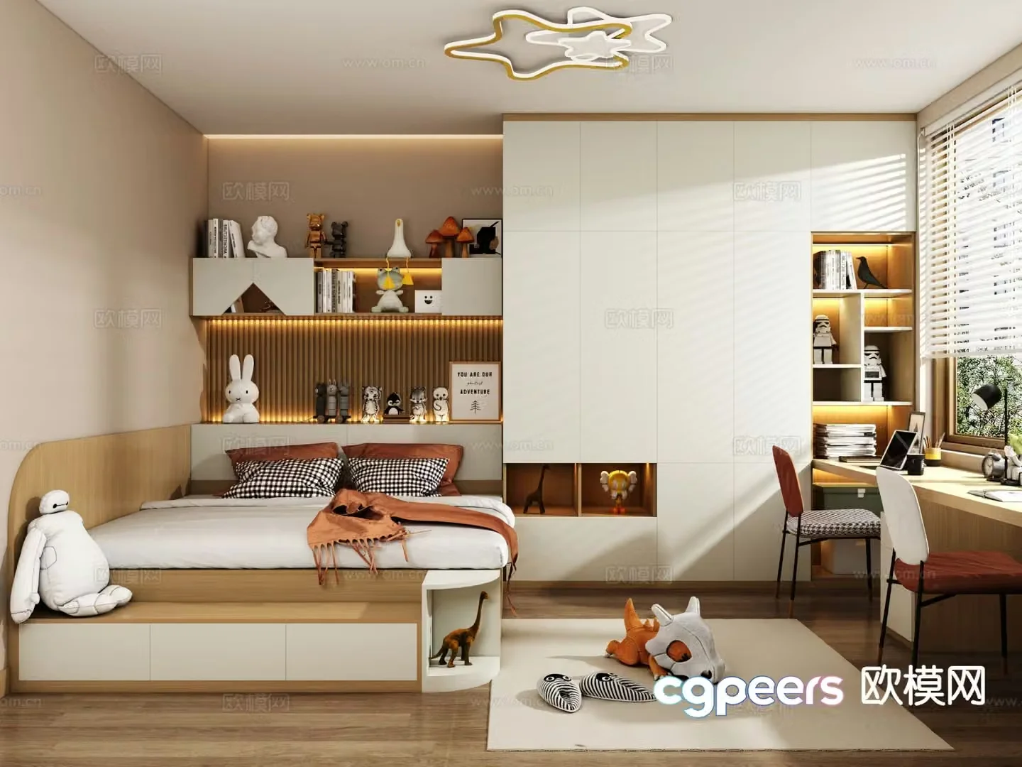 3d model of tatami bedroom and second bedroom