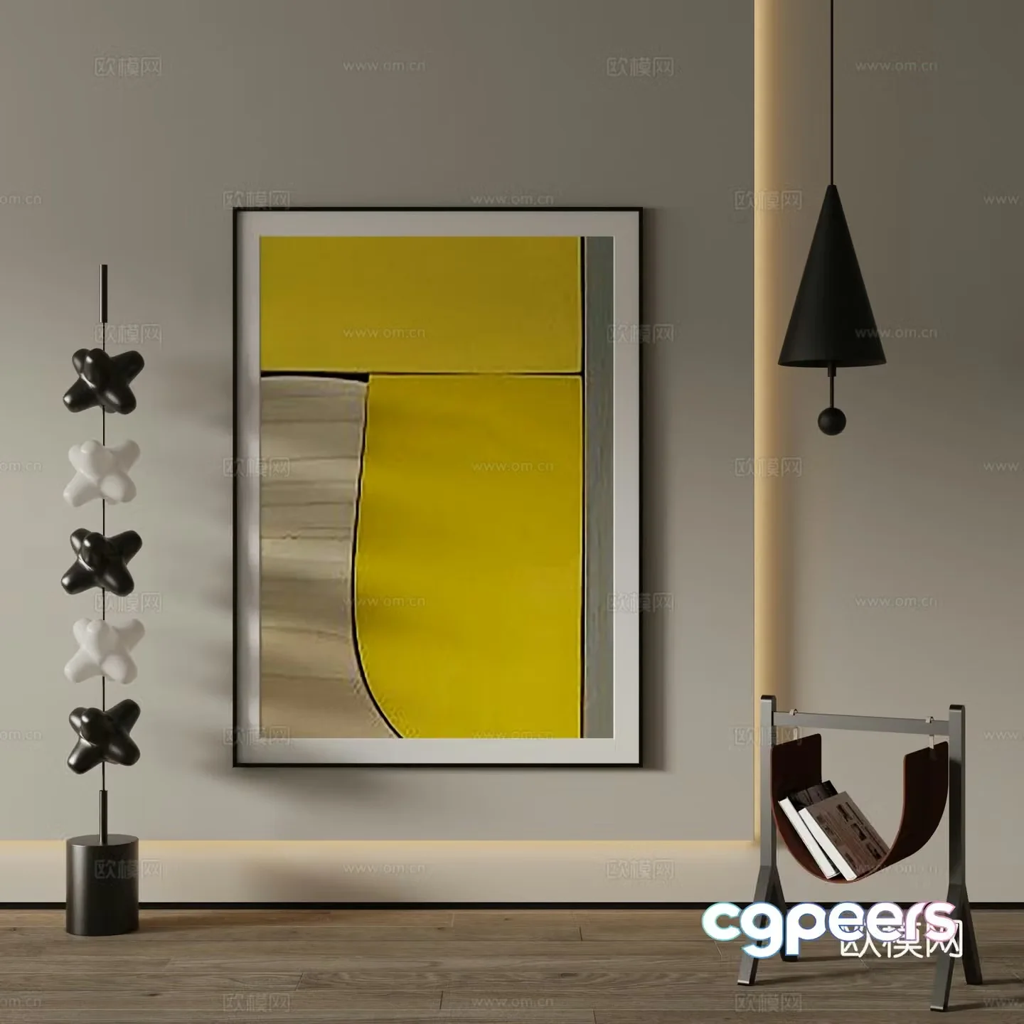 Modern Art Painting Decorative Painting 3D Model
