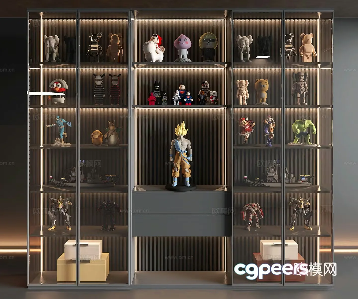 Modern figure cabinet 3d model
