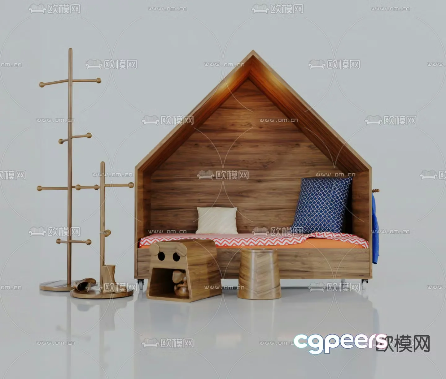 Nordic children’s bed hanger 3d model