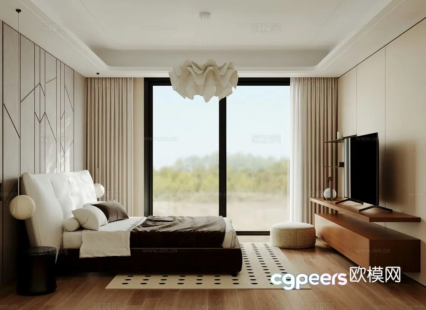 Middle style bedroom master bedroom 3D model