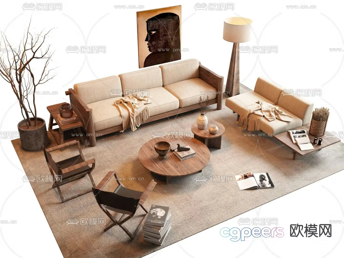 Medieval style sofa modular sofa 3d model