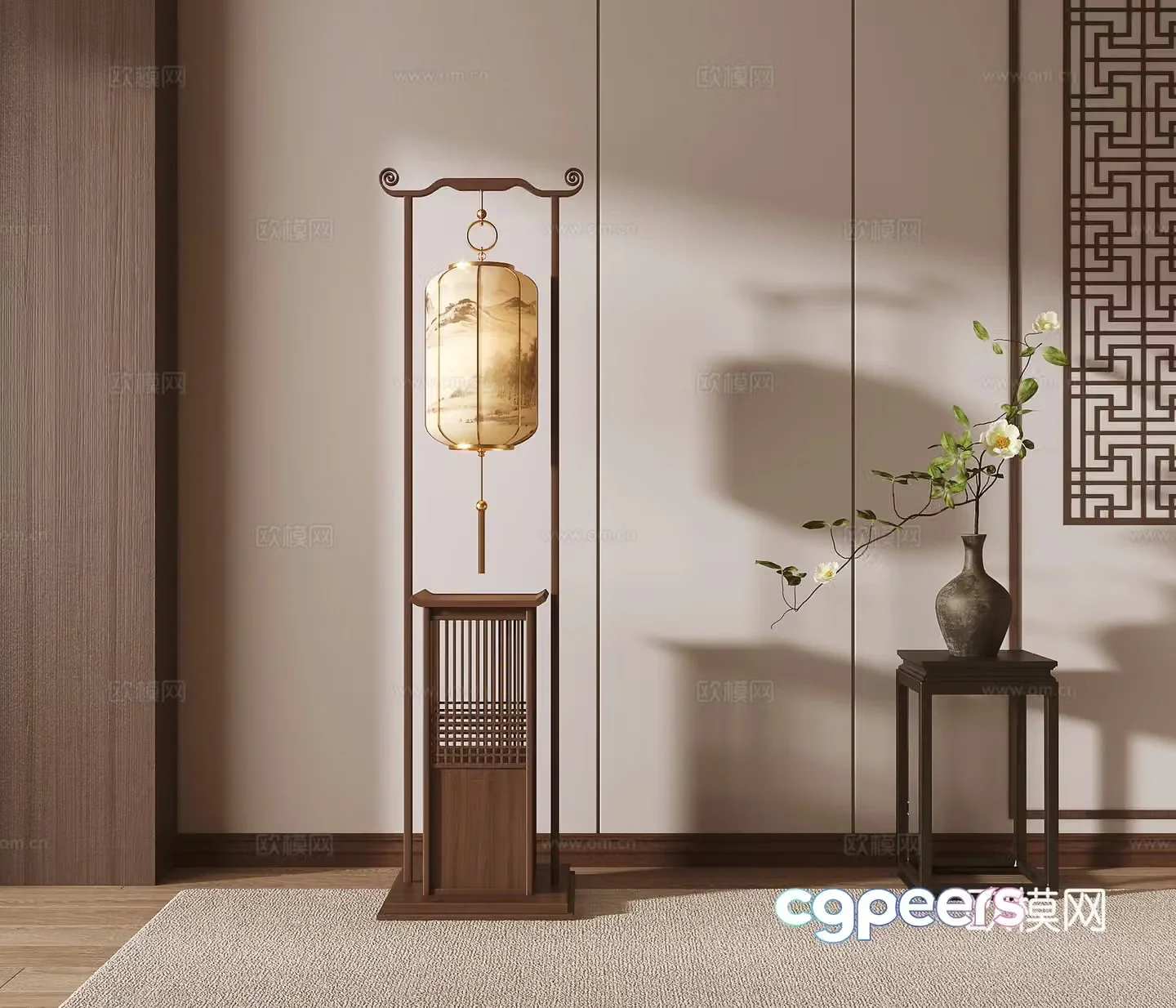 New Chinese floor lamp 3D model