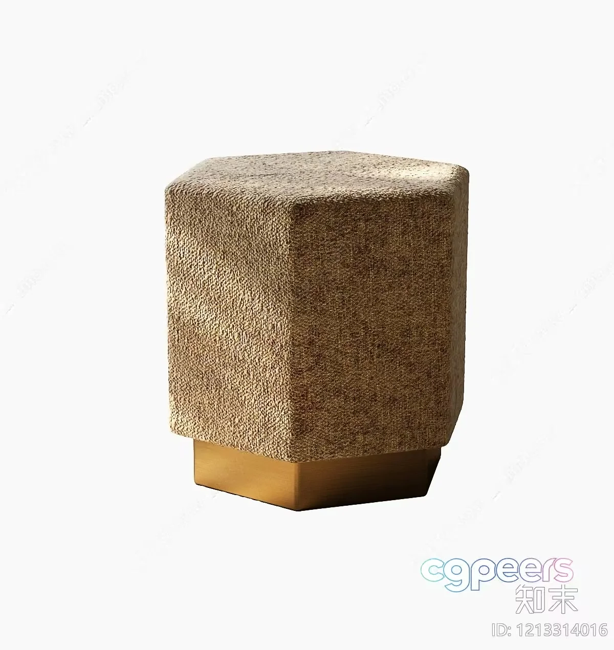 A Brown Cube Stool 3D Model – 16719 – VRAY Render
