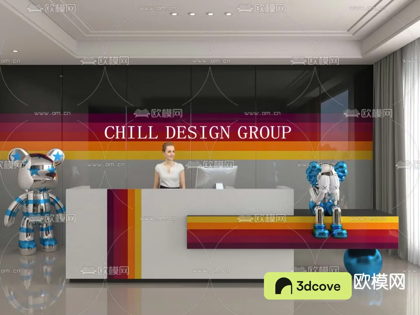 Modern front desk reception desk