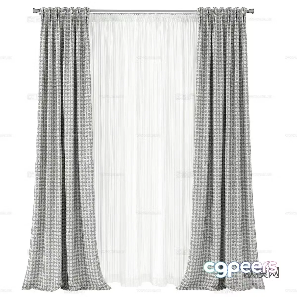 Curtains Window Screen 3d model