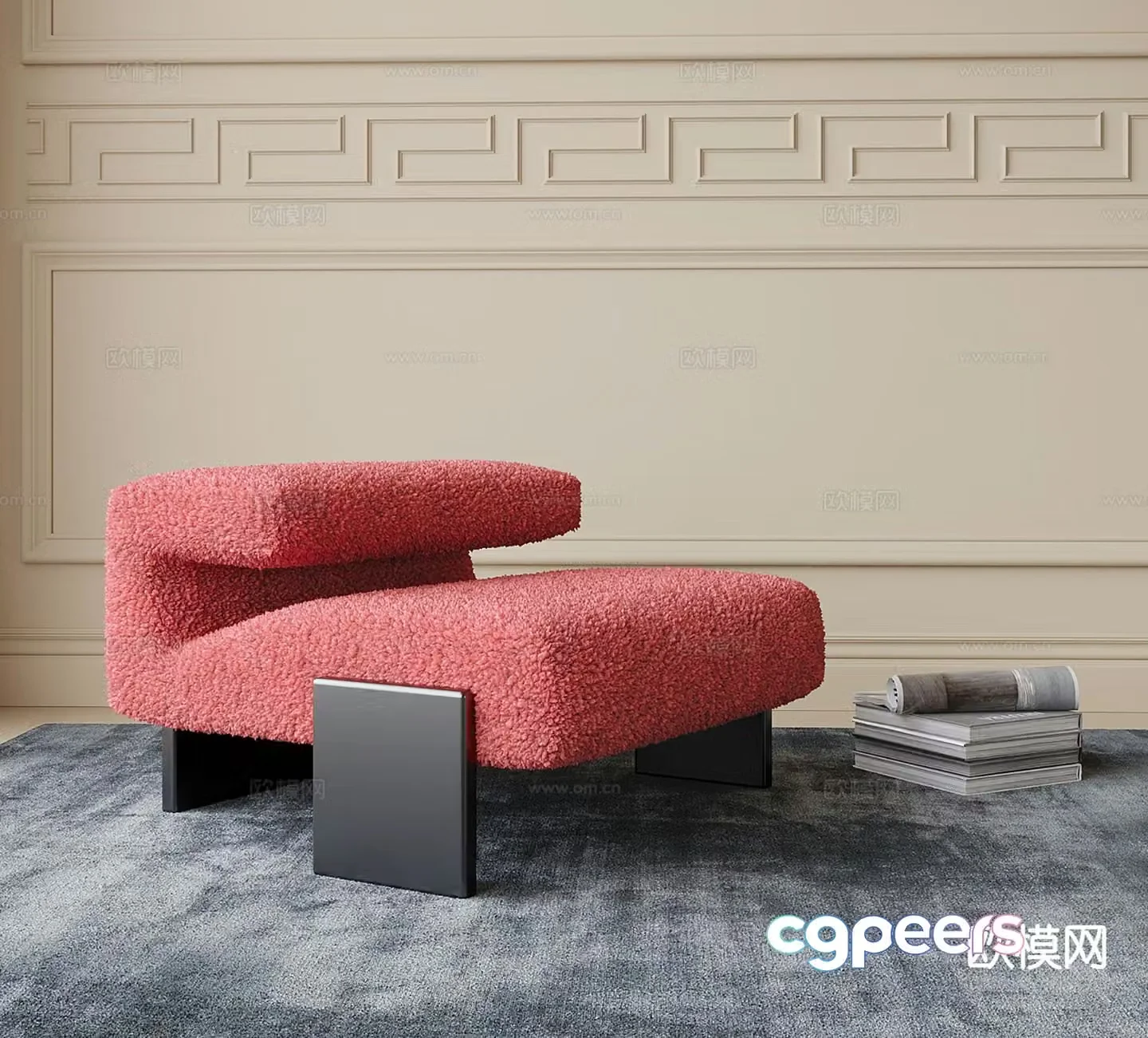 Modern sofa stool low stool stool 3d model
