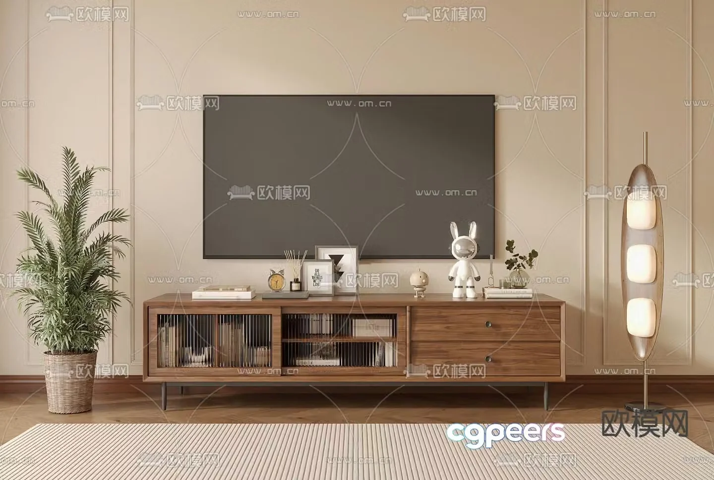 Middle-aged TV cabinet 3D model