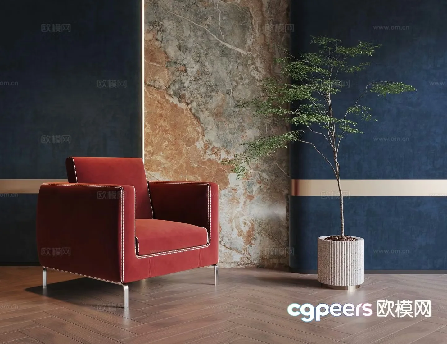 Modern sofa chair leisure sofa 3d model