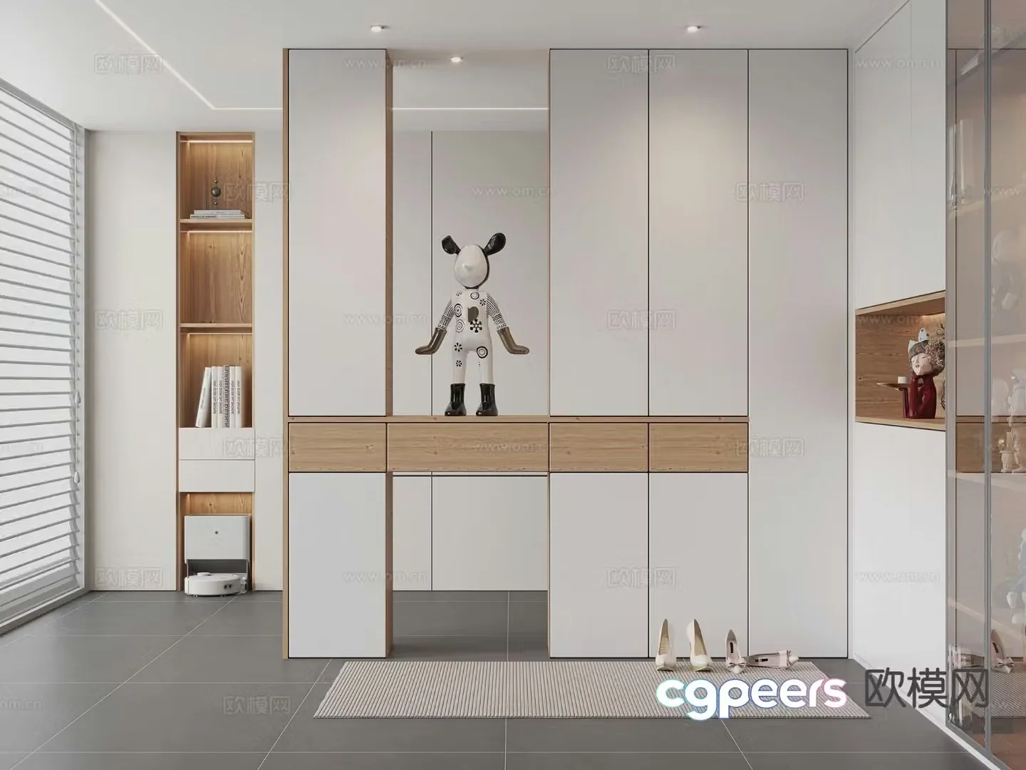 Modern entrance shoe cabinet 3d model