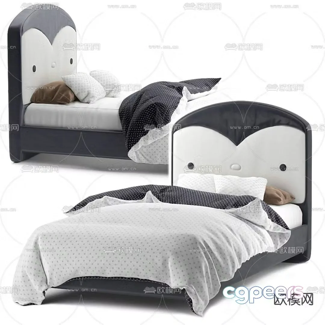 Modern penguin children’s bed 3d model