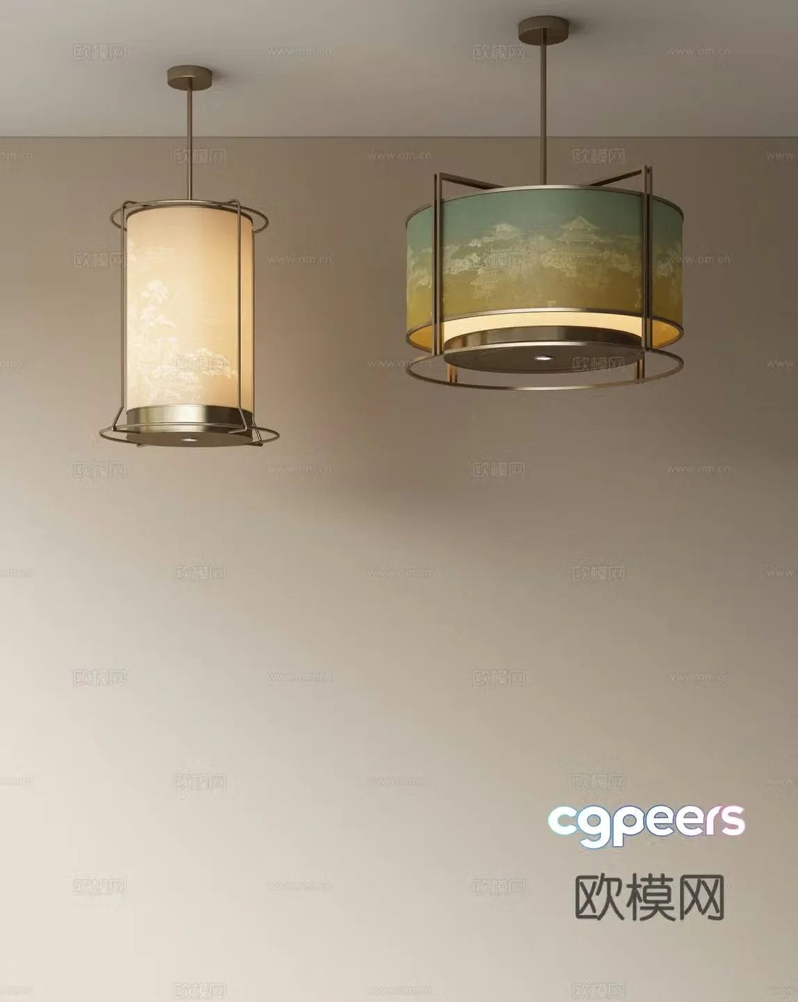 New Chinese restaurant chandeliers private room chandeliers living room chandeliers study chandeliers circular chandeliers 3D model