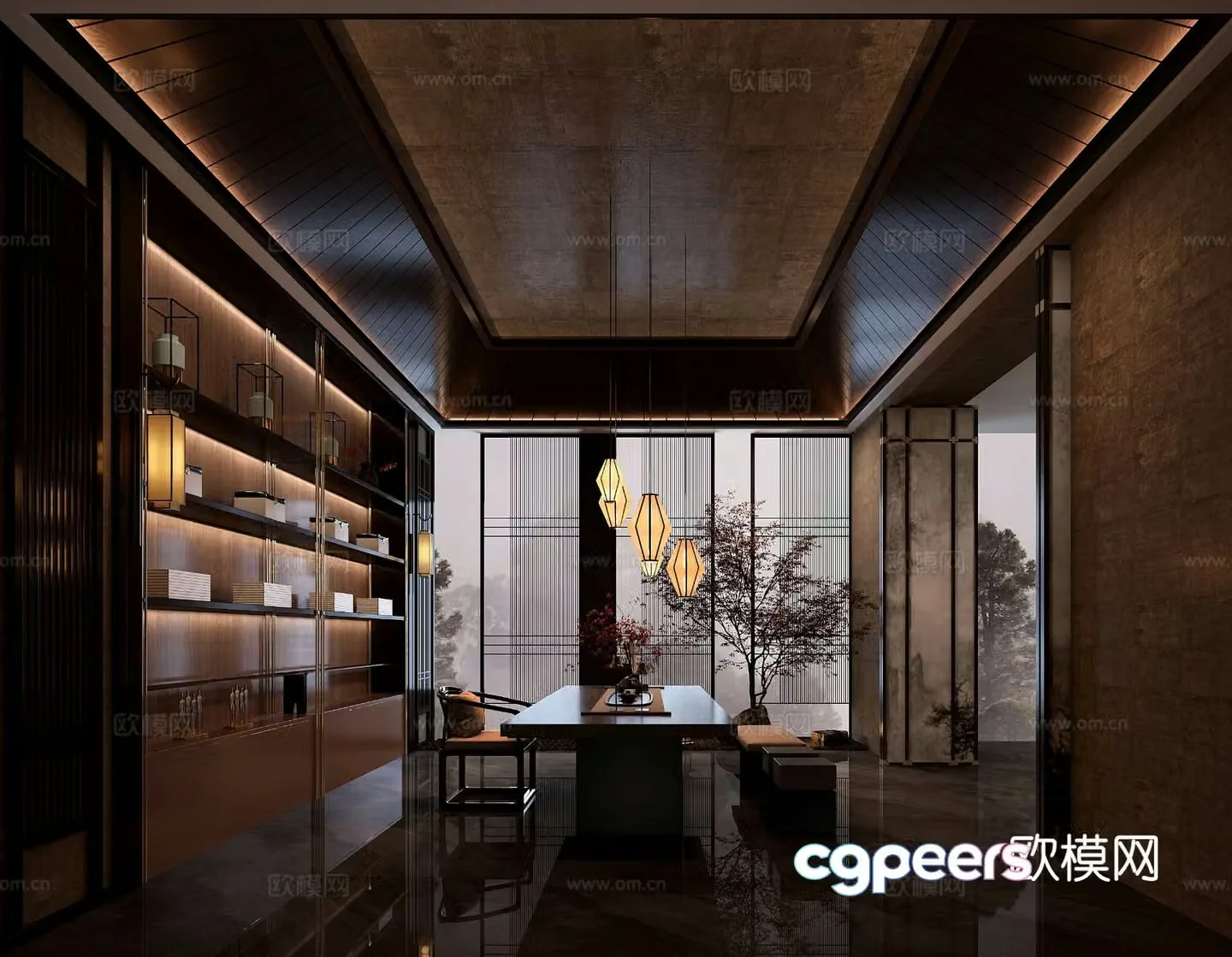 New Chinese tea room 3d model