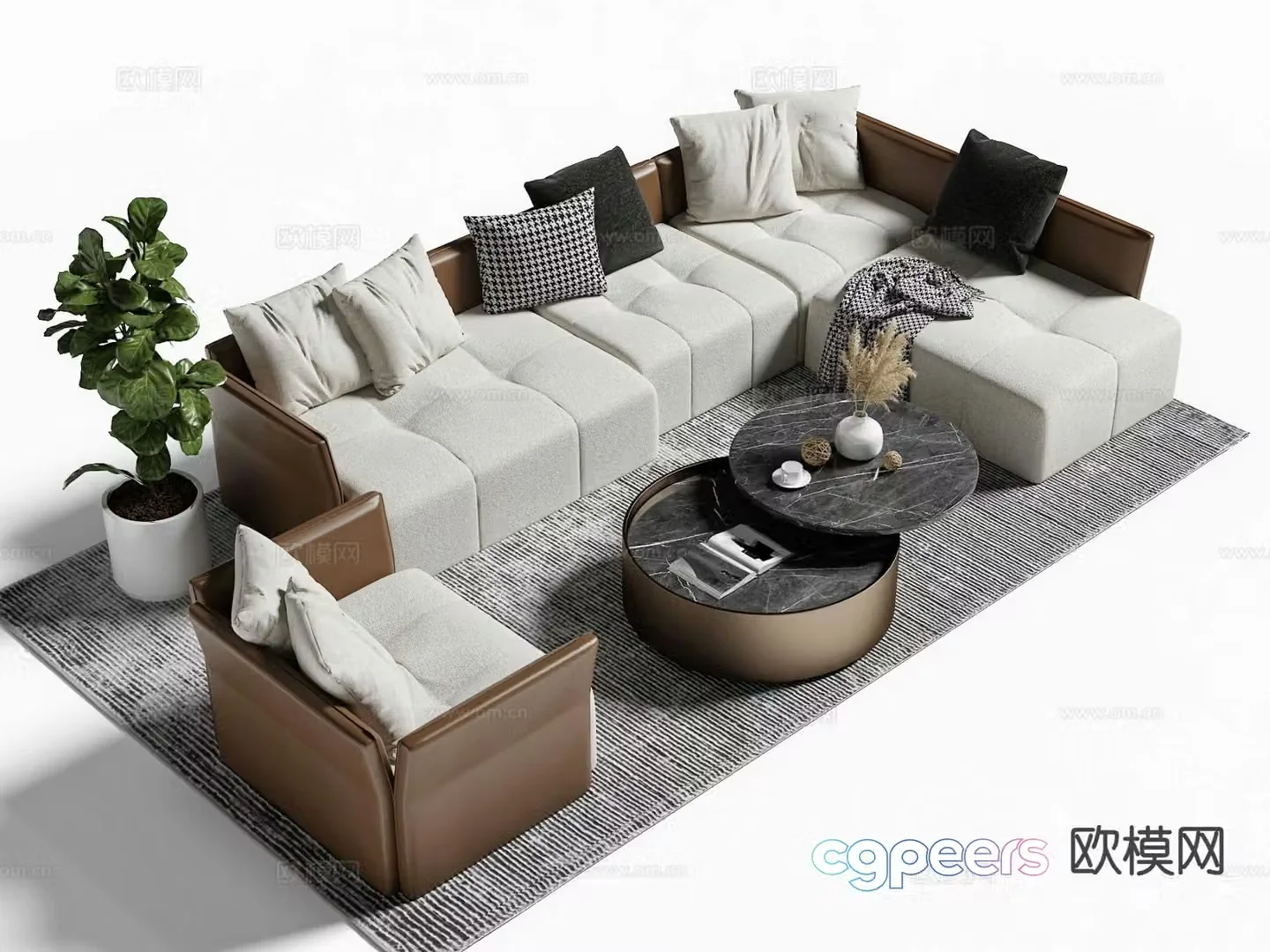 Modern sectional sofa 3d model