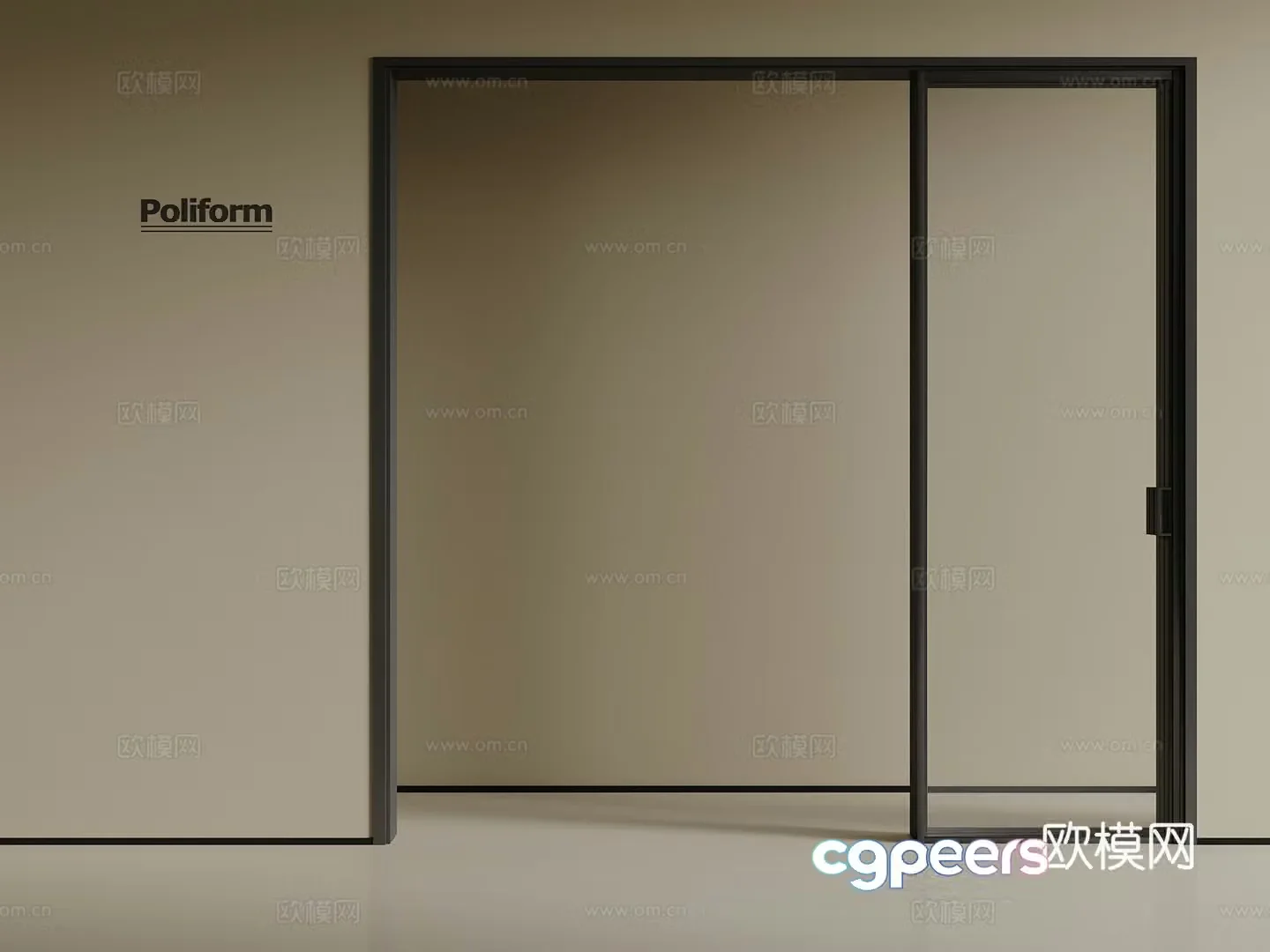 Modern sliding doors Linked sliding doors Sliding doors 3D model