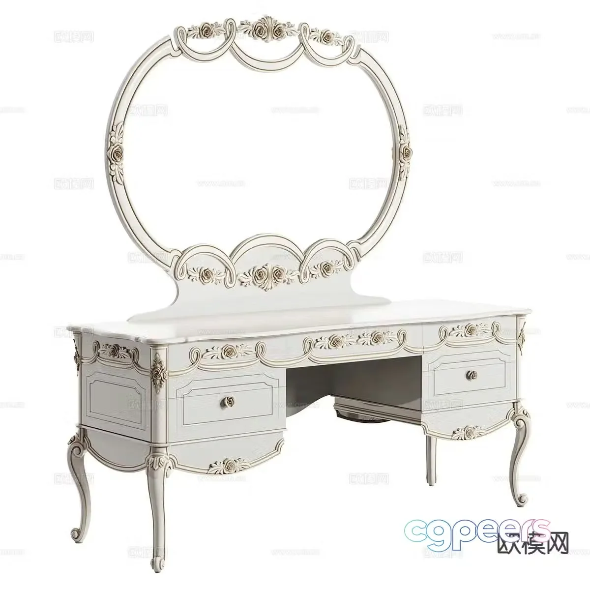 European classical dressing table 3d model