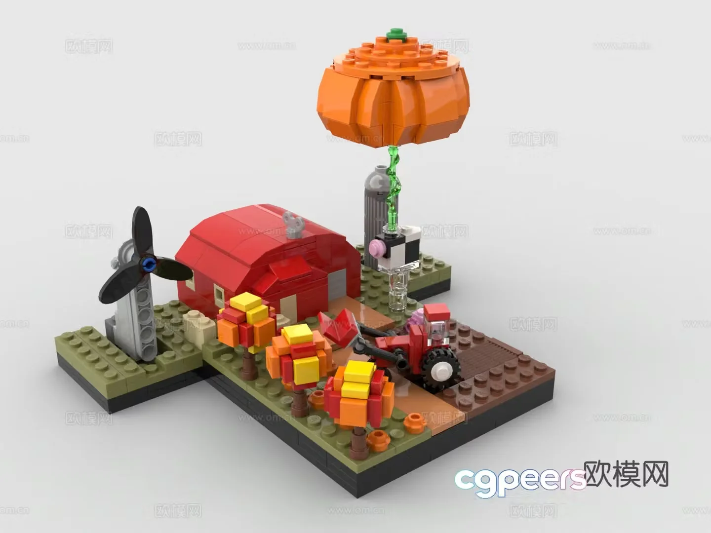 Lego LEGO toys farm tractor building block toys 3d model