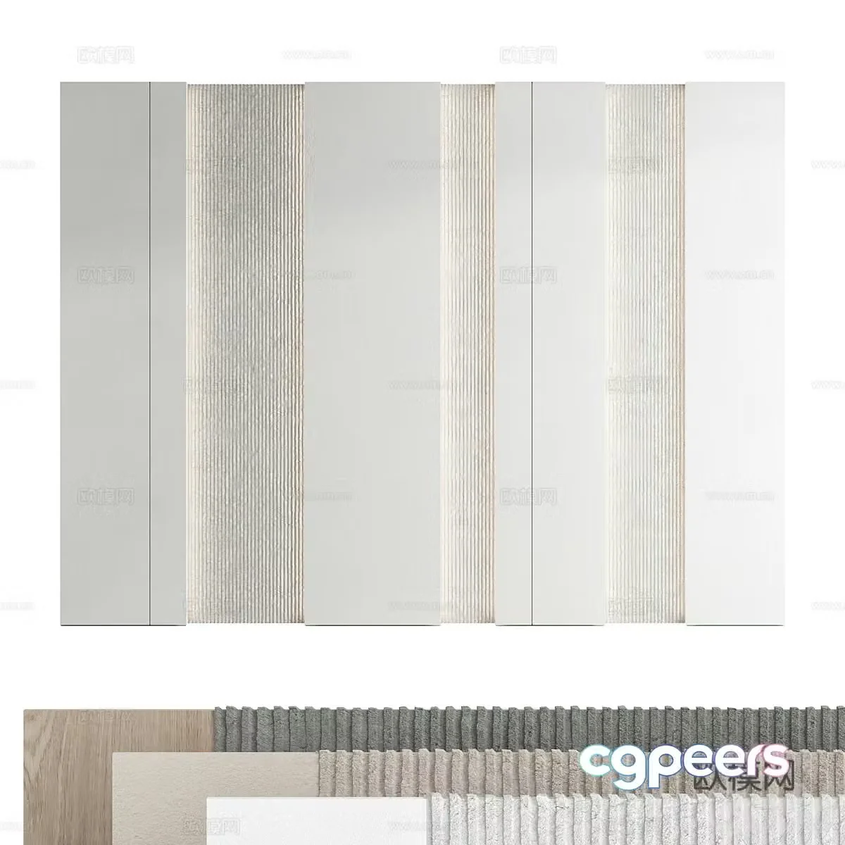 New Chinese style background wall 3d model