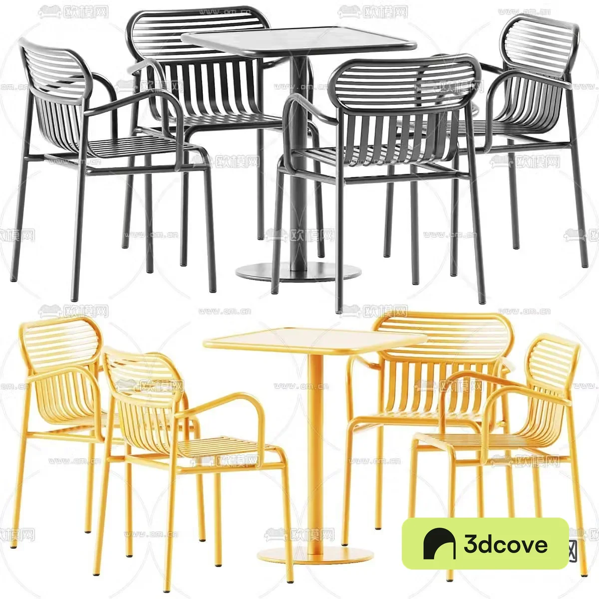 Modern outdoor table and chairs