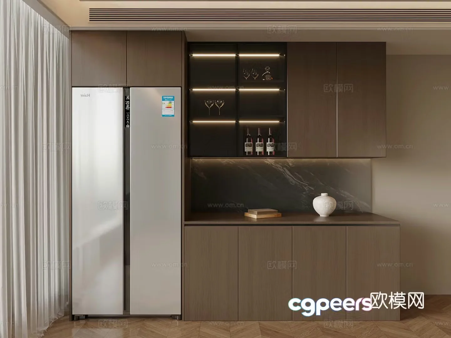Modern Italian wine cabinet sideboard 3D model