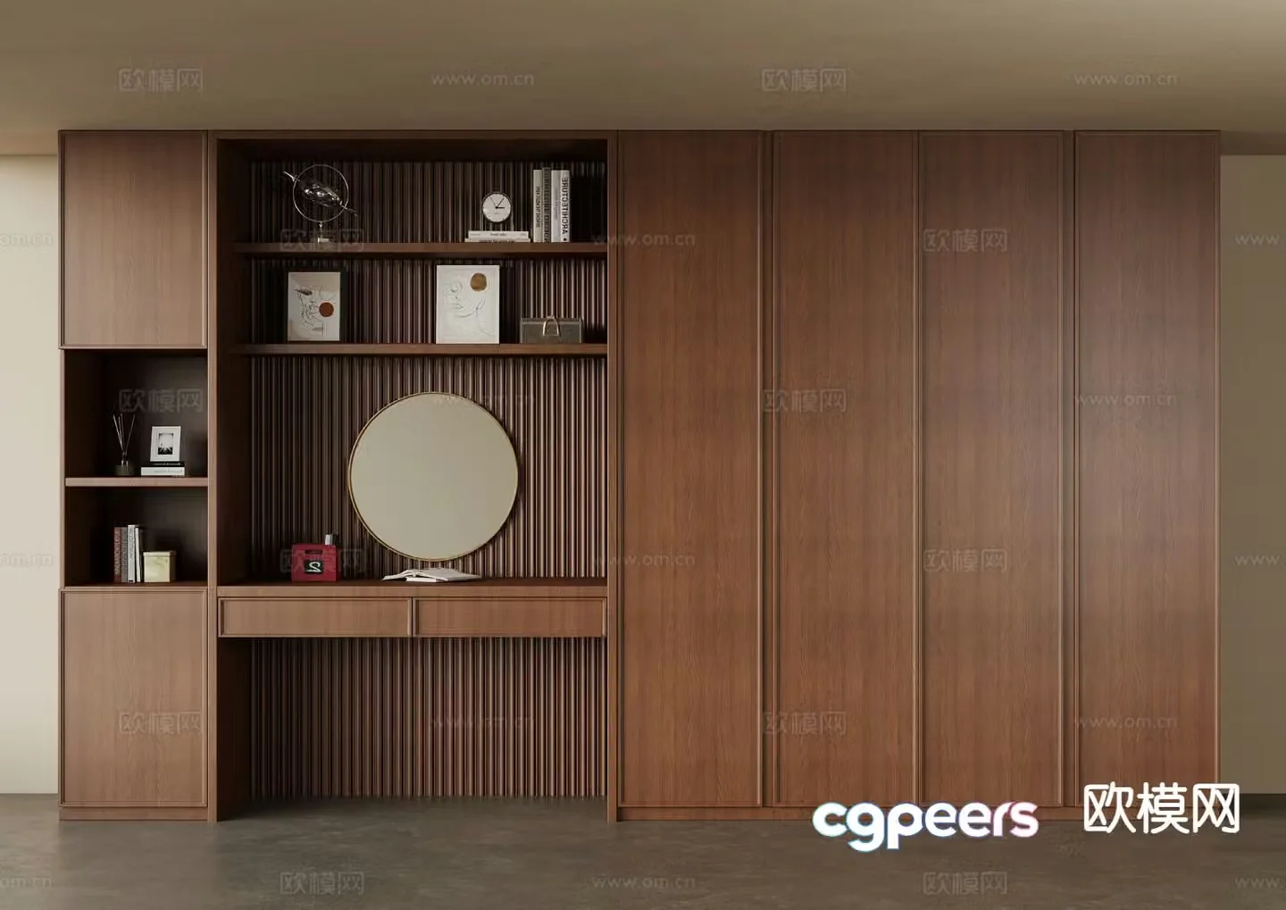 Middle-aged wardrobe wardrobe 3d model