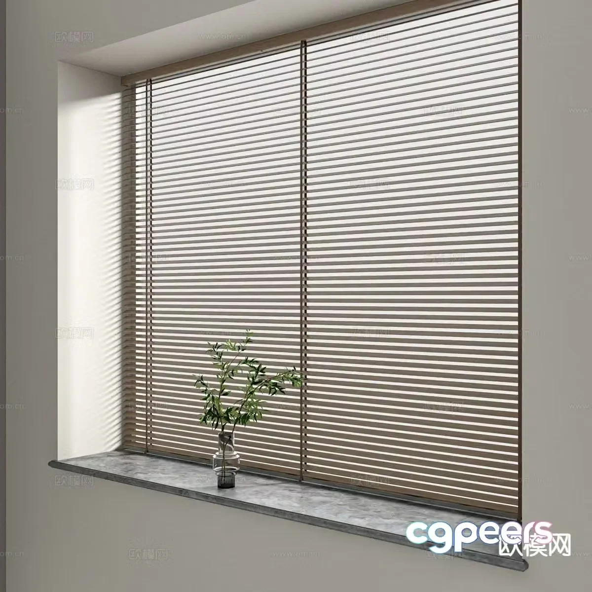 Modern Venetian Blinds Bamboo Blinds 3d model