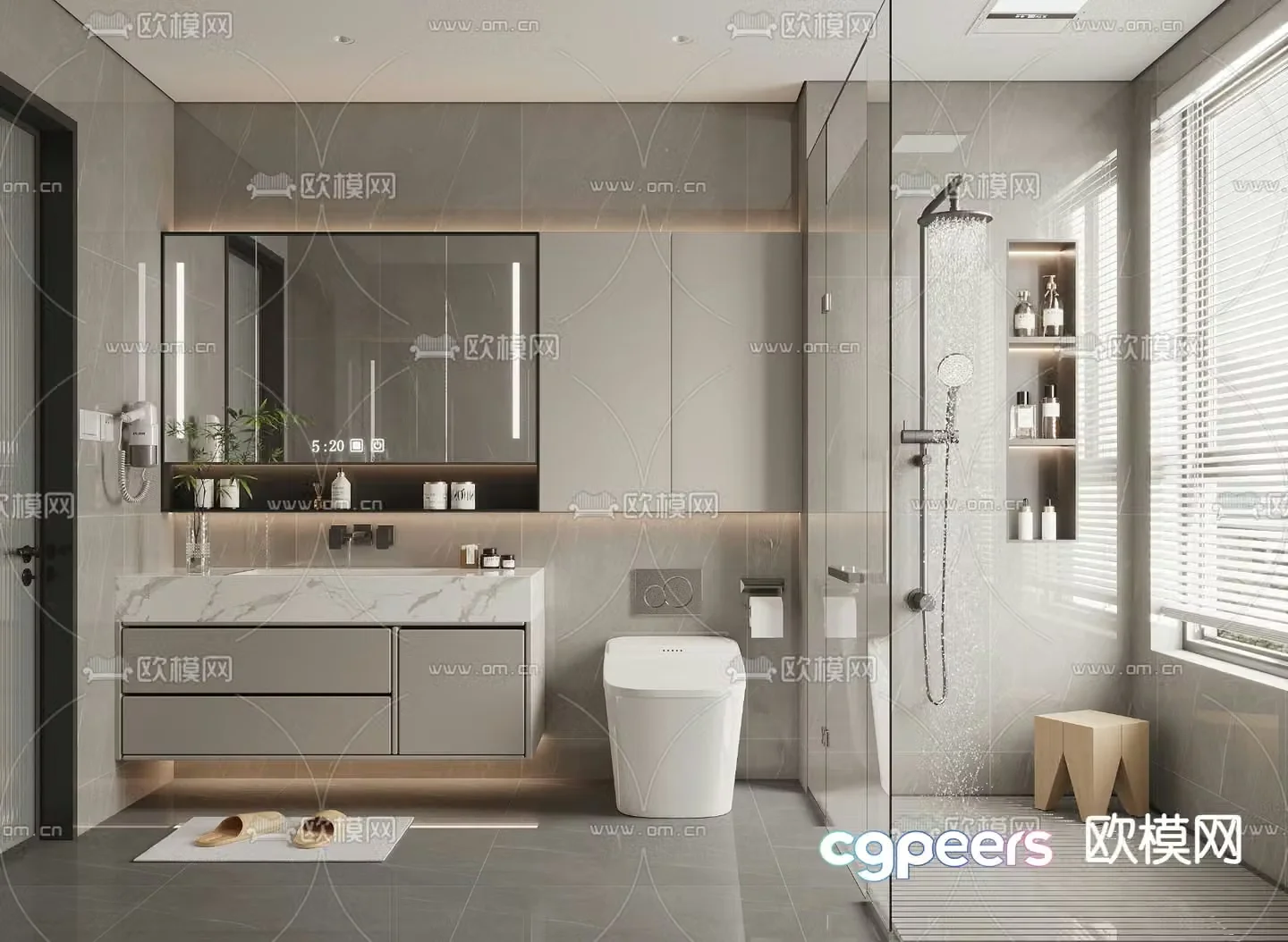 Modern bathroom bathroom 3d model
