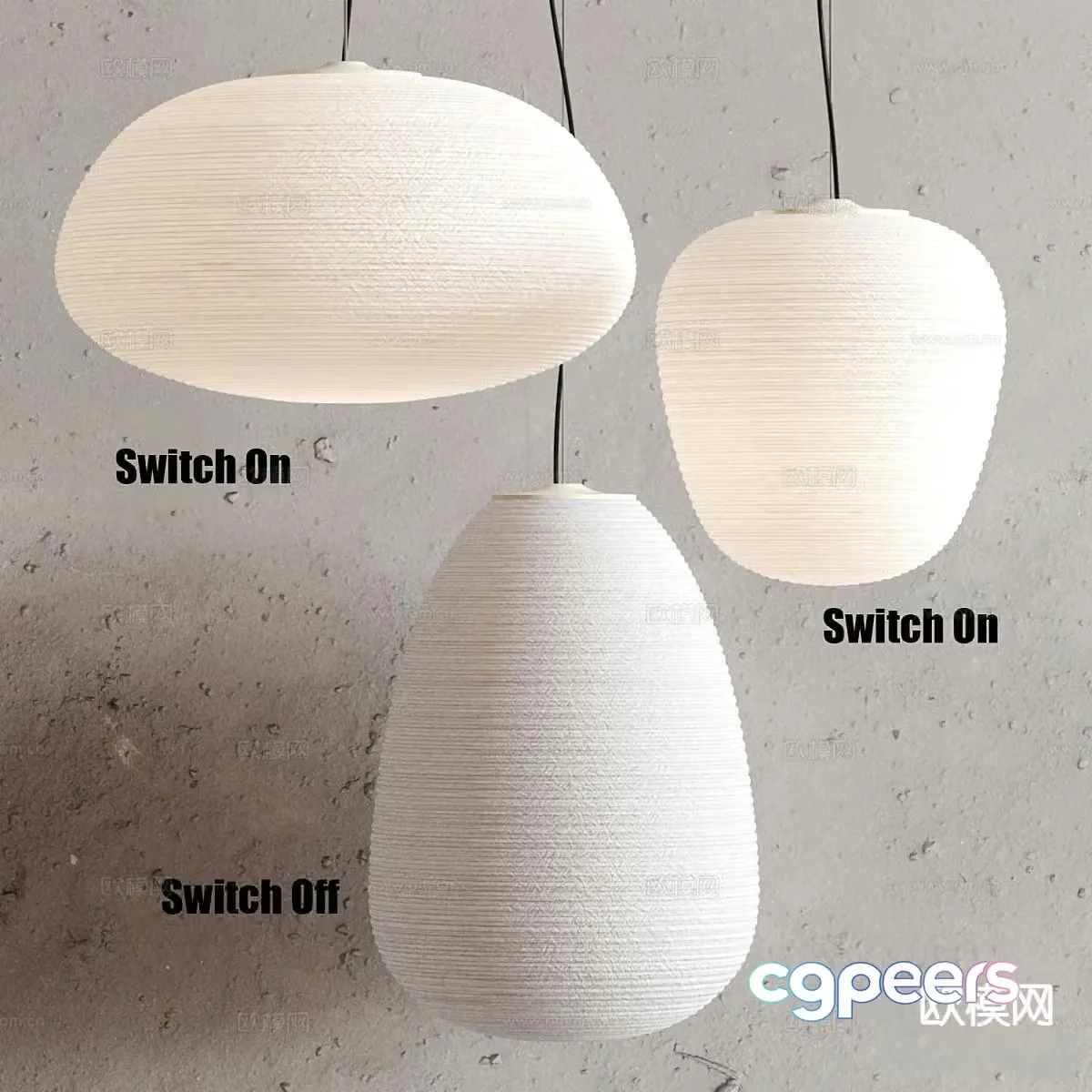 Foscarini Wasabi Chandelier Paper-made Chandelier 3D Model