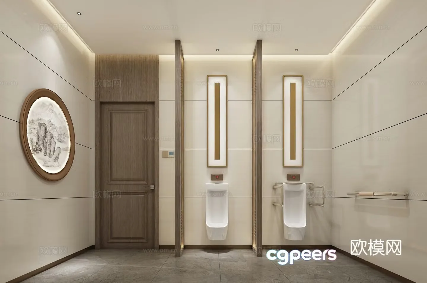 New Chinese style public restroom 3d model