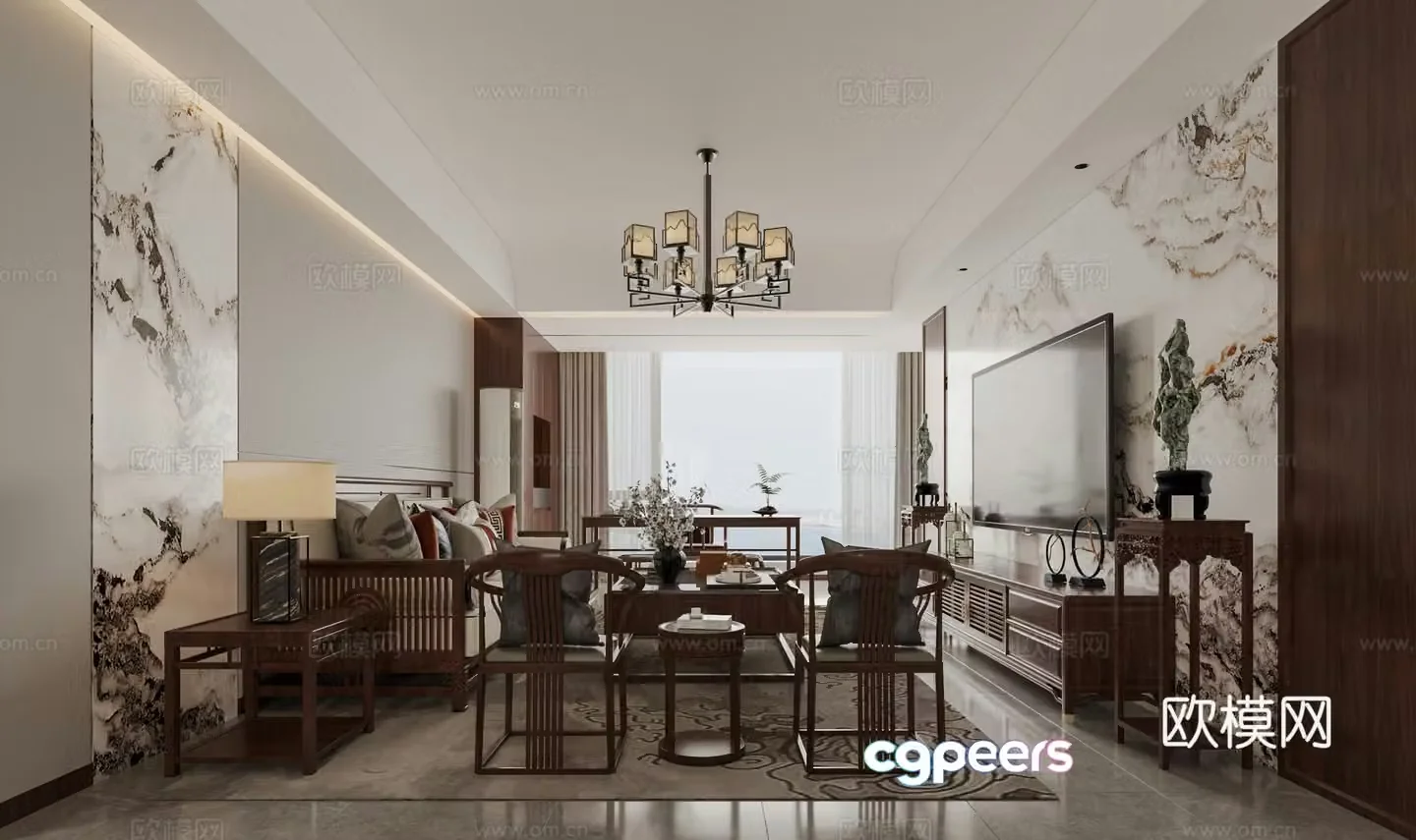 Chinese living room 3d model