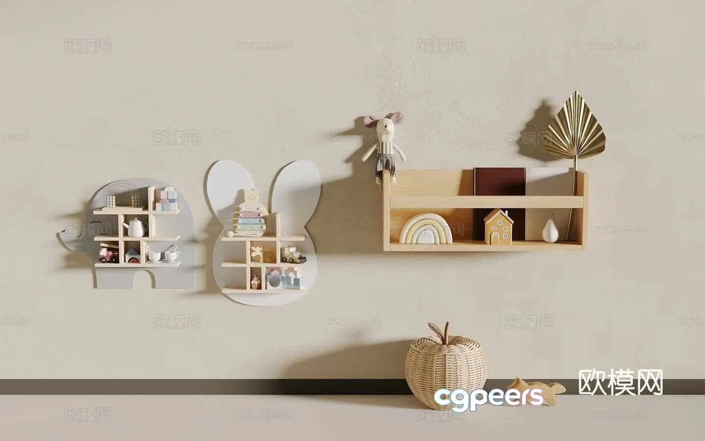Children’s bookshelf 3d model