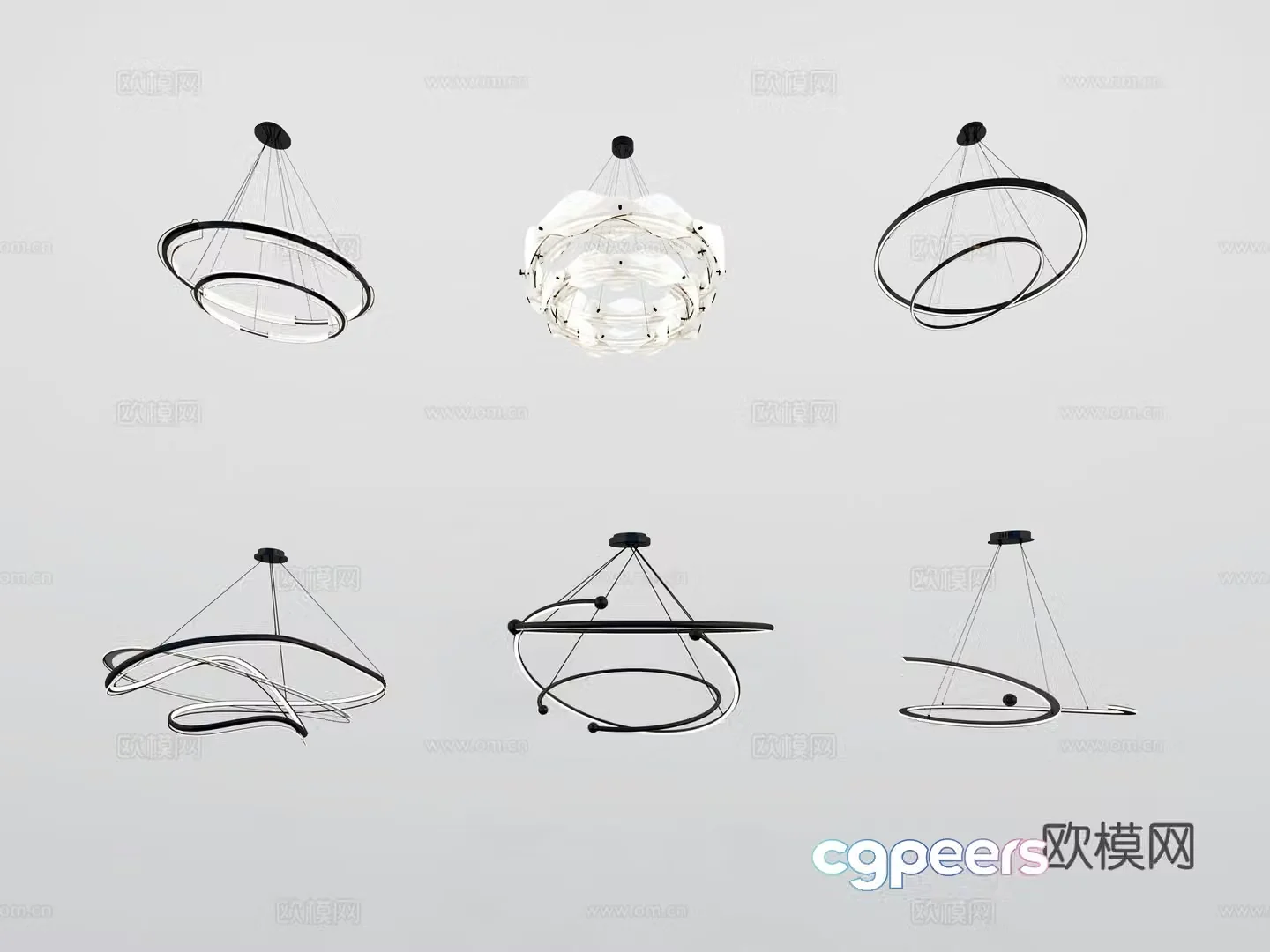 Modern chandelier 3d model
