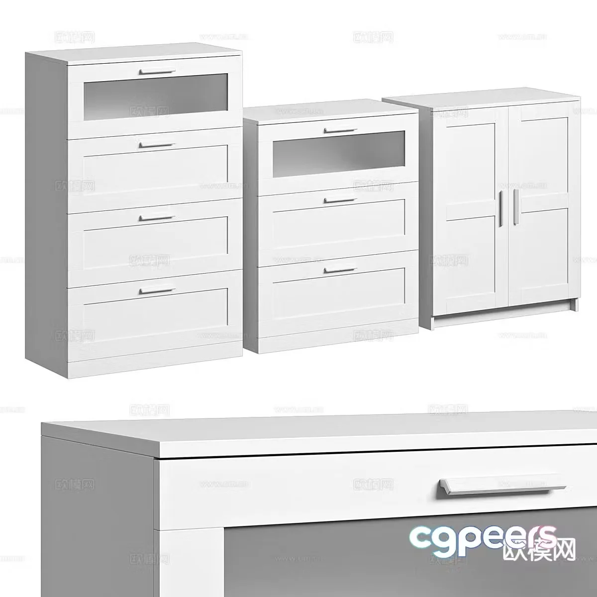 Modern side cabinet chest 3d model