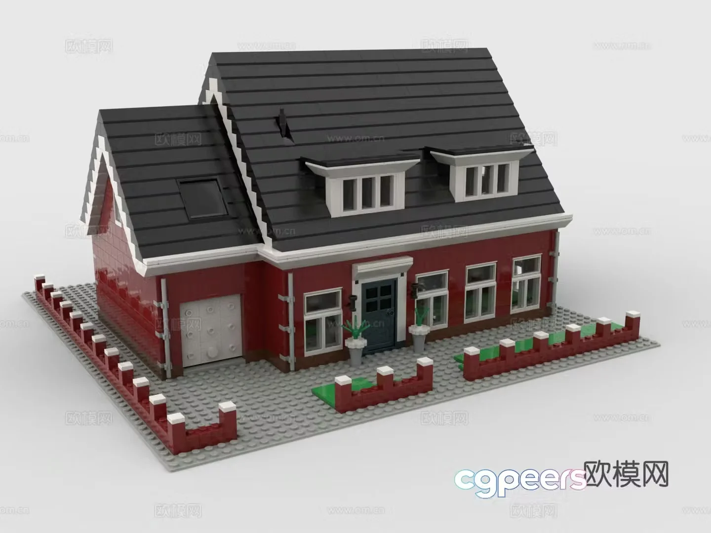 Lego lego toy building blocks single-family villa house building 3d model